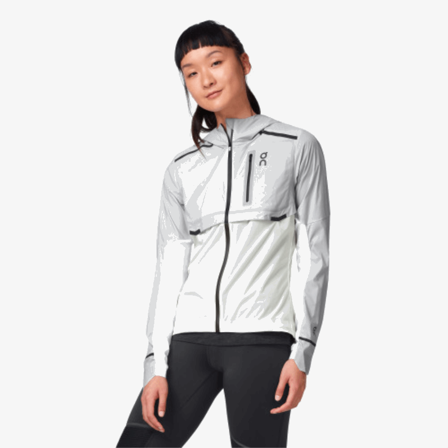 Chaqueta Impermeable On Running Gris-blanco