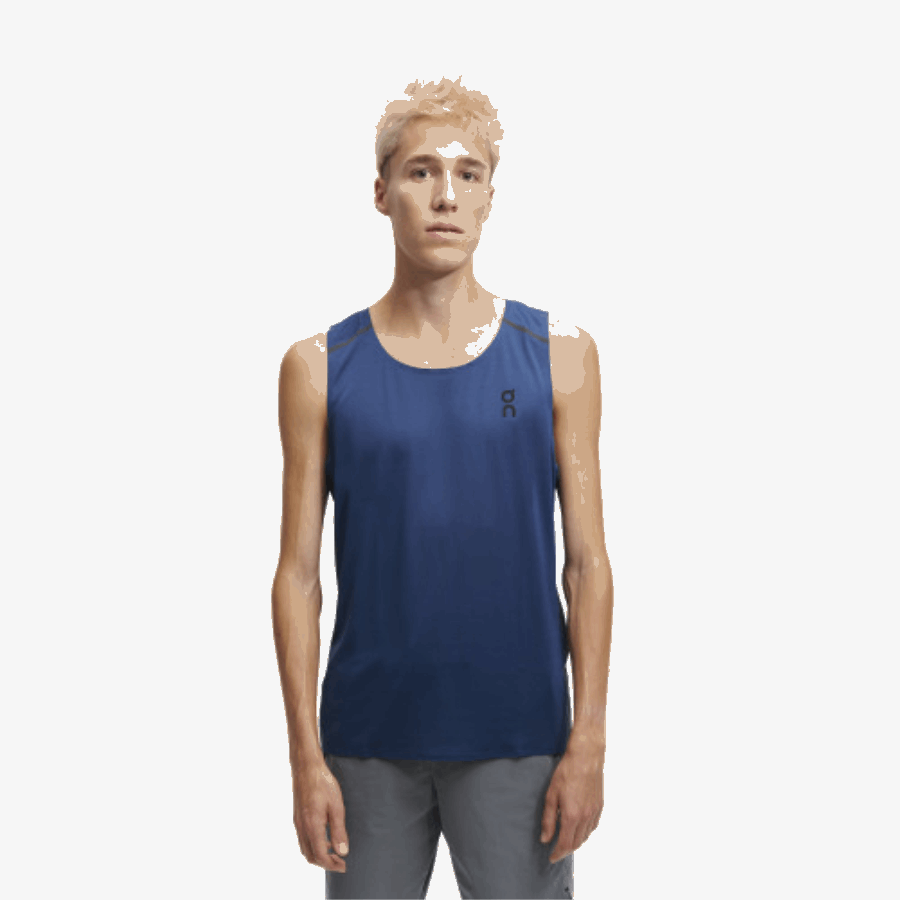 On Running Tank-t Denim-marino