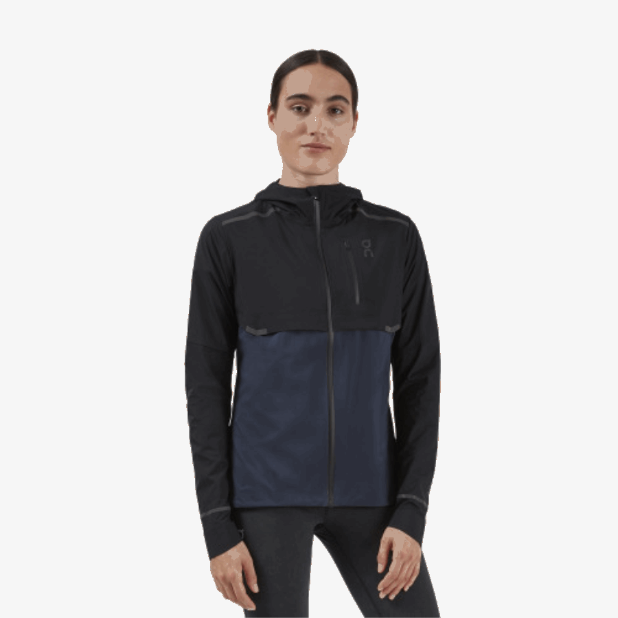 On Running Chaqueta Impermeable Negro-marino